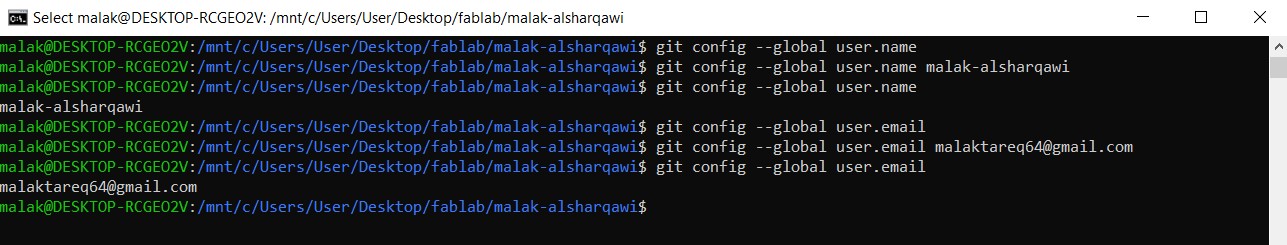 Git configuration in WSL terminal