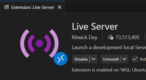 Live Server extension in VS code