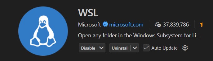WSL extension in VS code