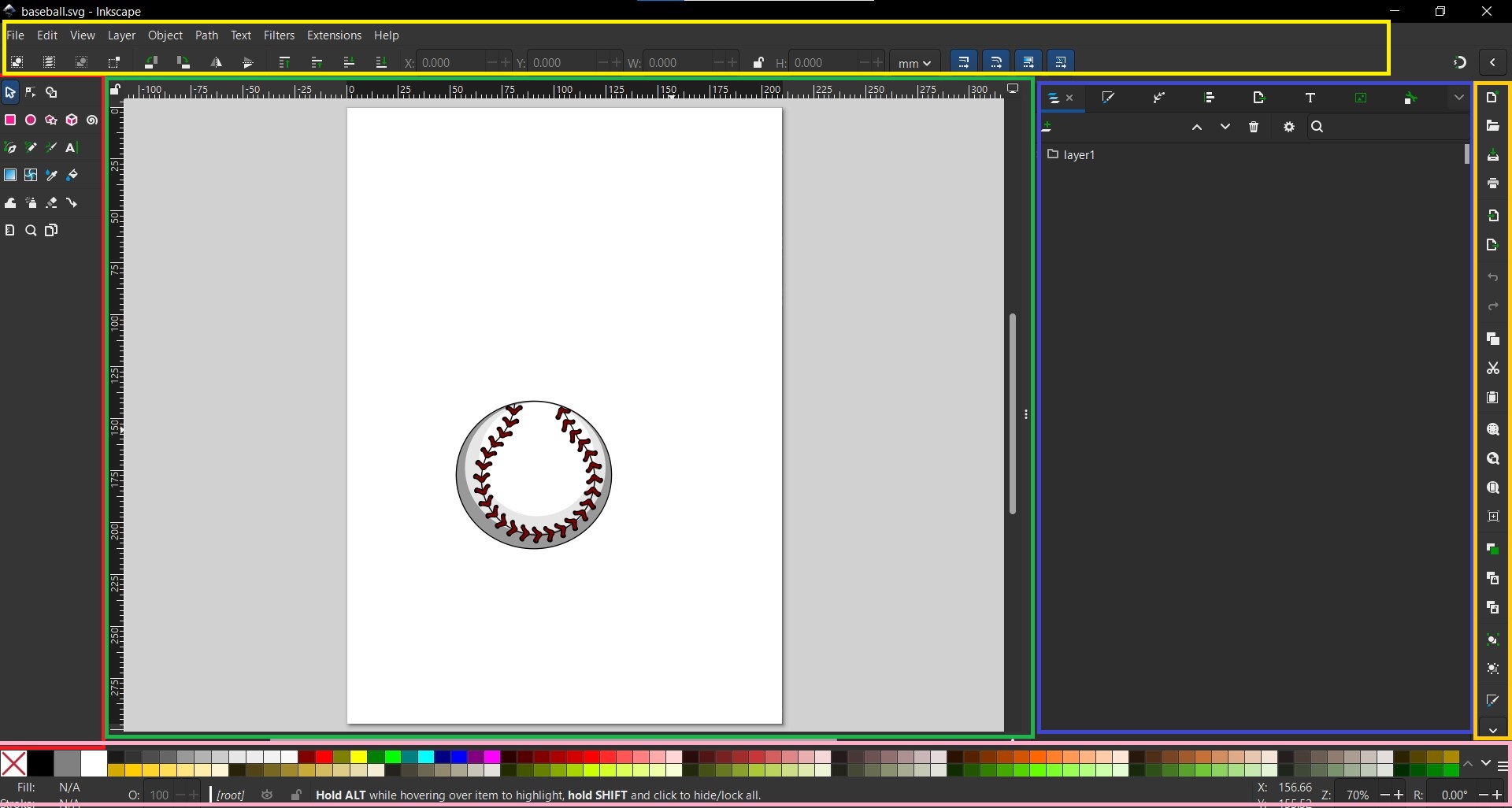 Inkscape software interface
