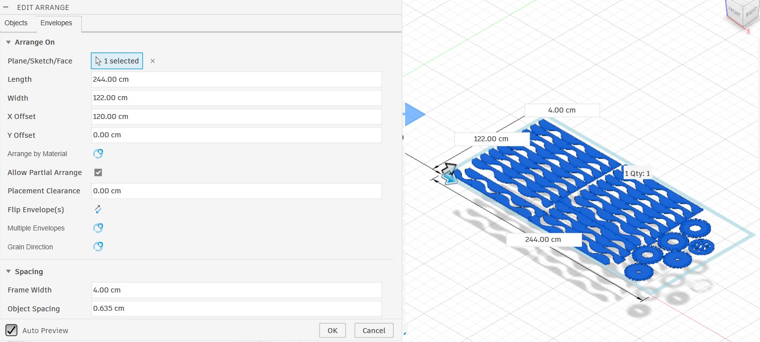 arrange tool settings
