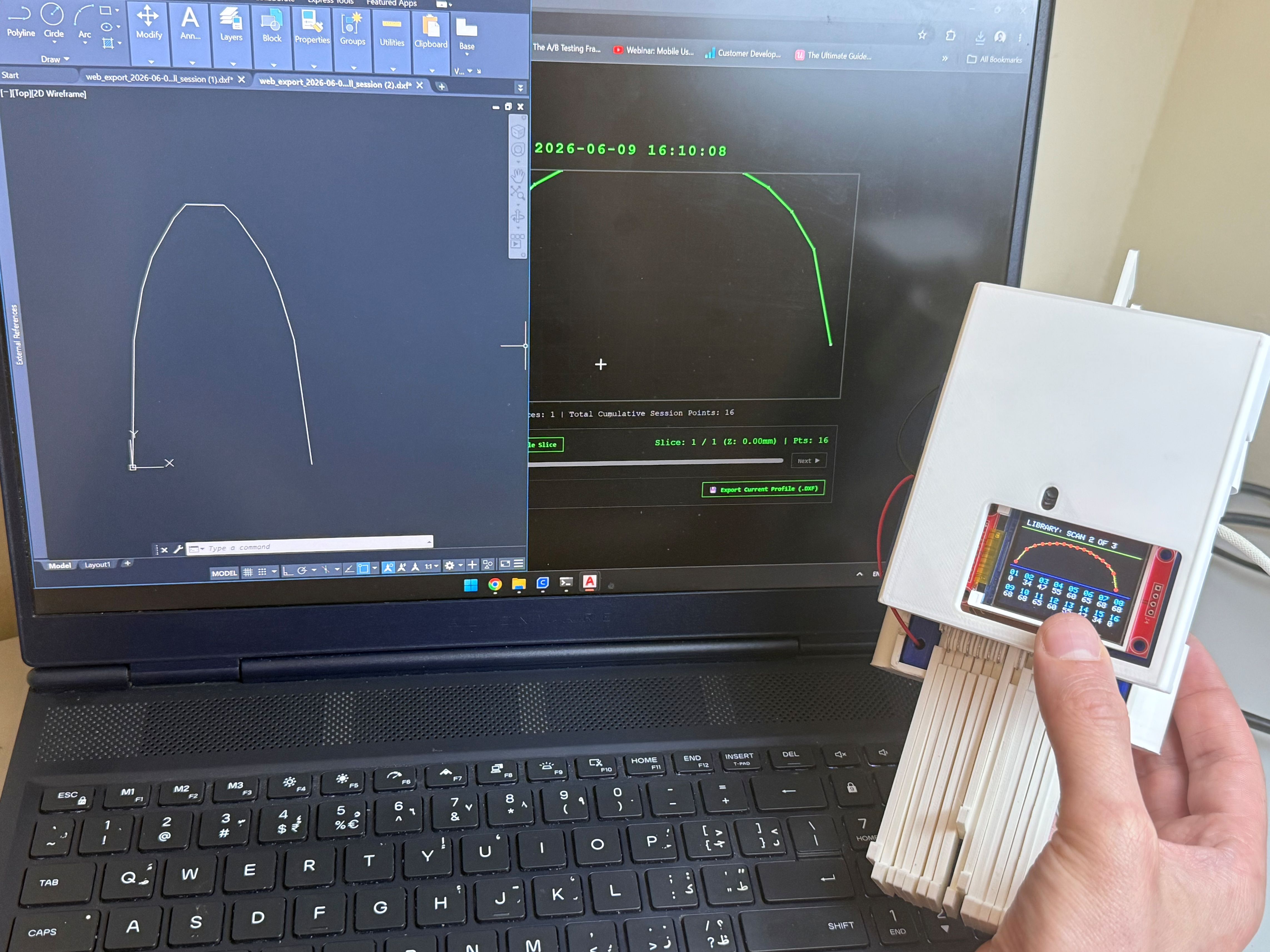 The assembled Digital Contour Gauge — final prototype