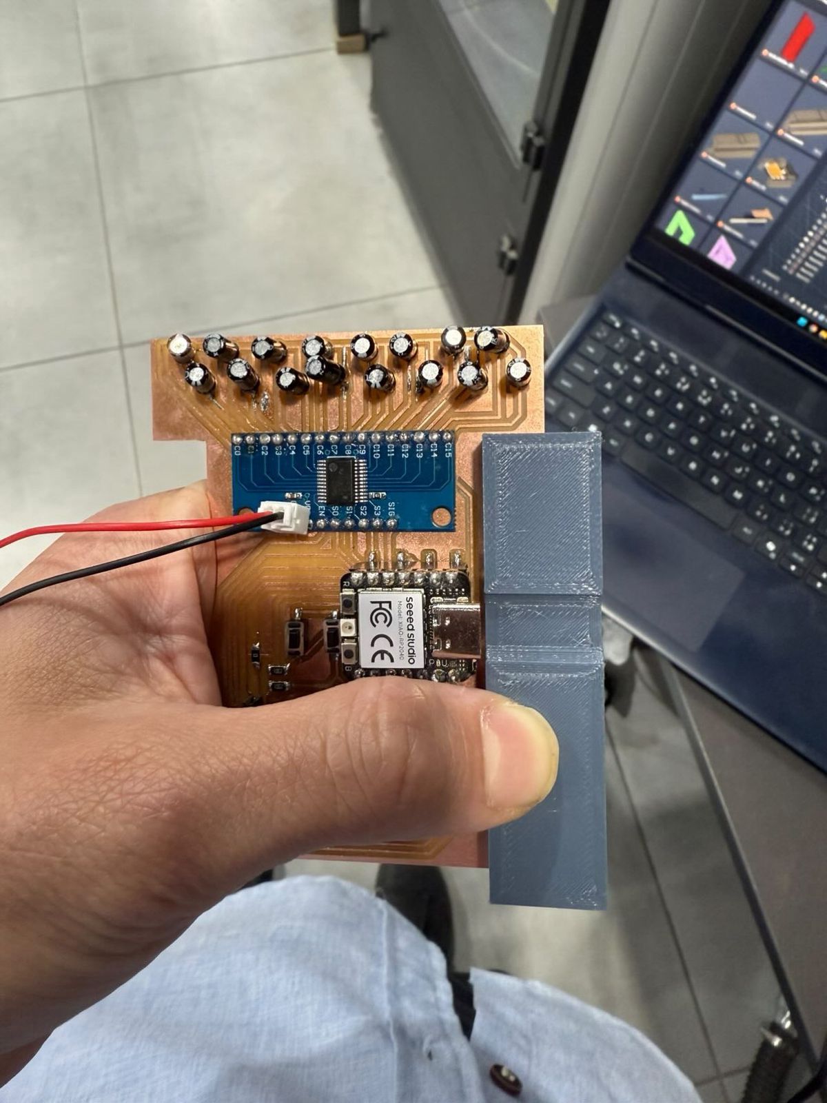 testing the fit in respect to the pcb