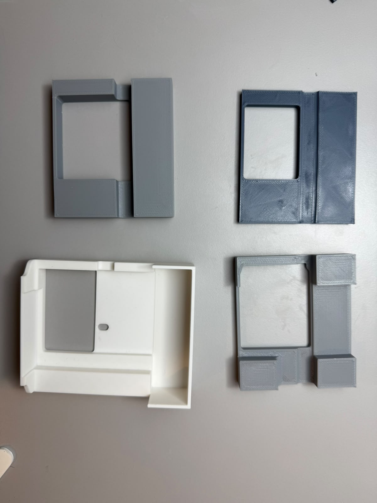 From left to right, I started with a thin extrusion,cleared path for type c plug, realized there is more and more to clear out to make everything fit