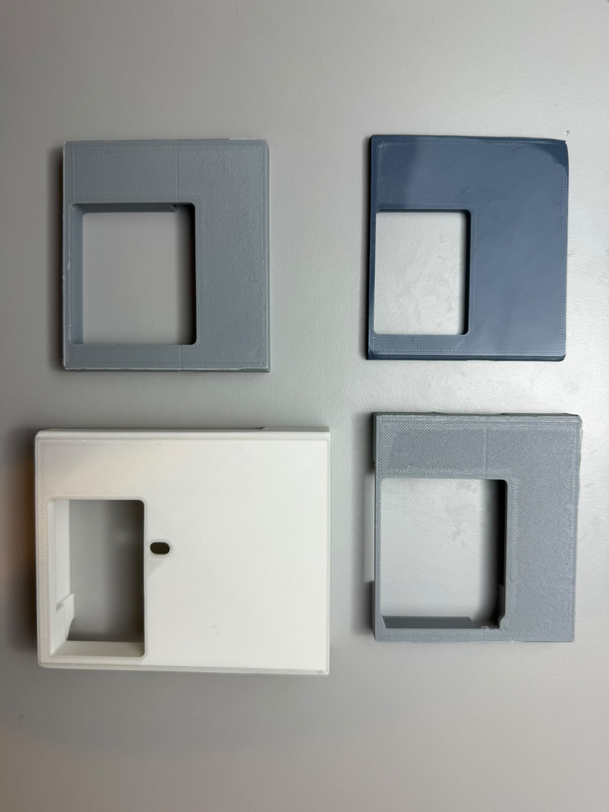 From left to right, I started with a thin extrusion,cleared path for type c plug, realized there is more and more to clear out to make everything fit