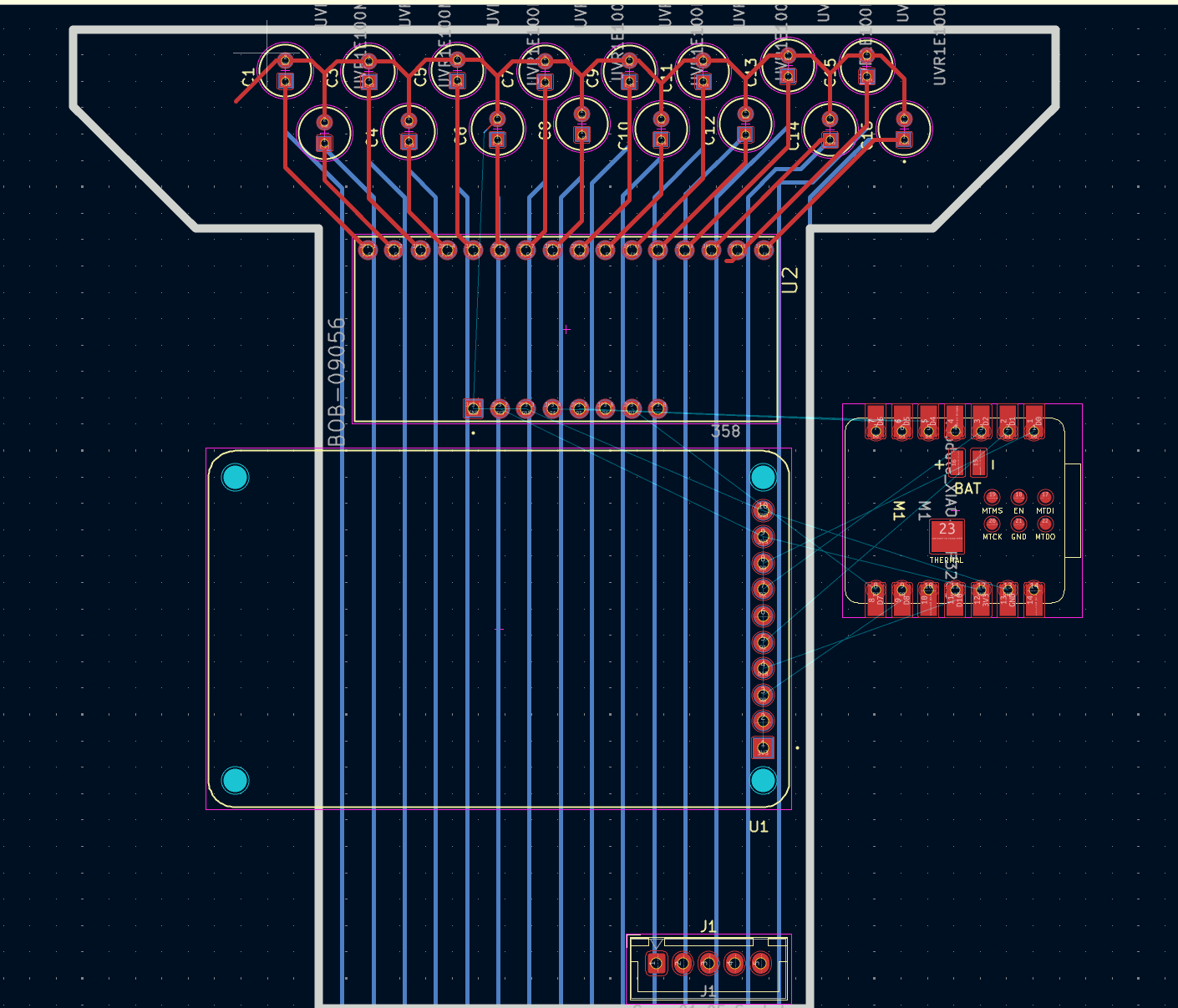 Second iteration of PCB routing layout