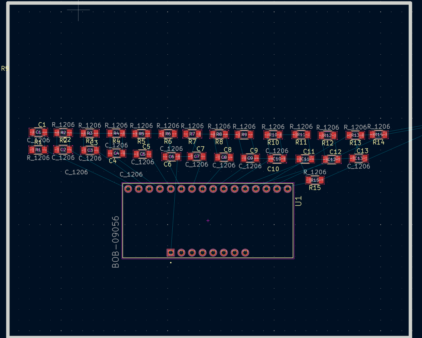 Initial PCB layout trace routing