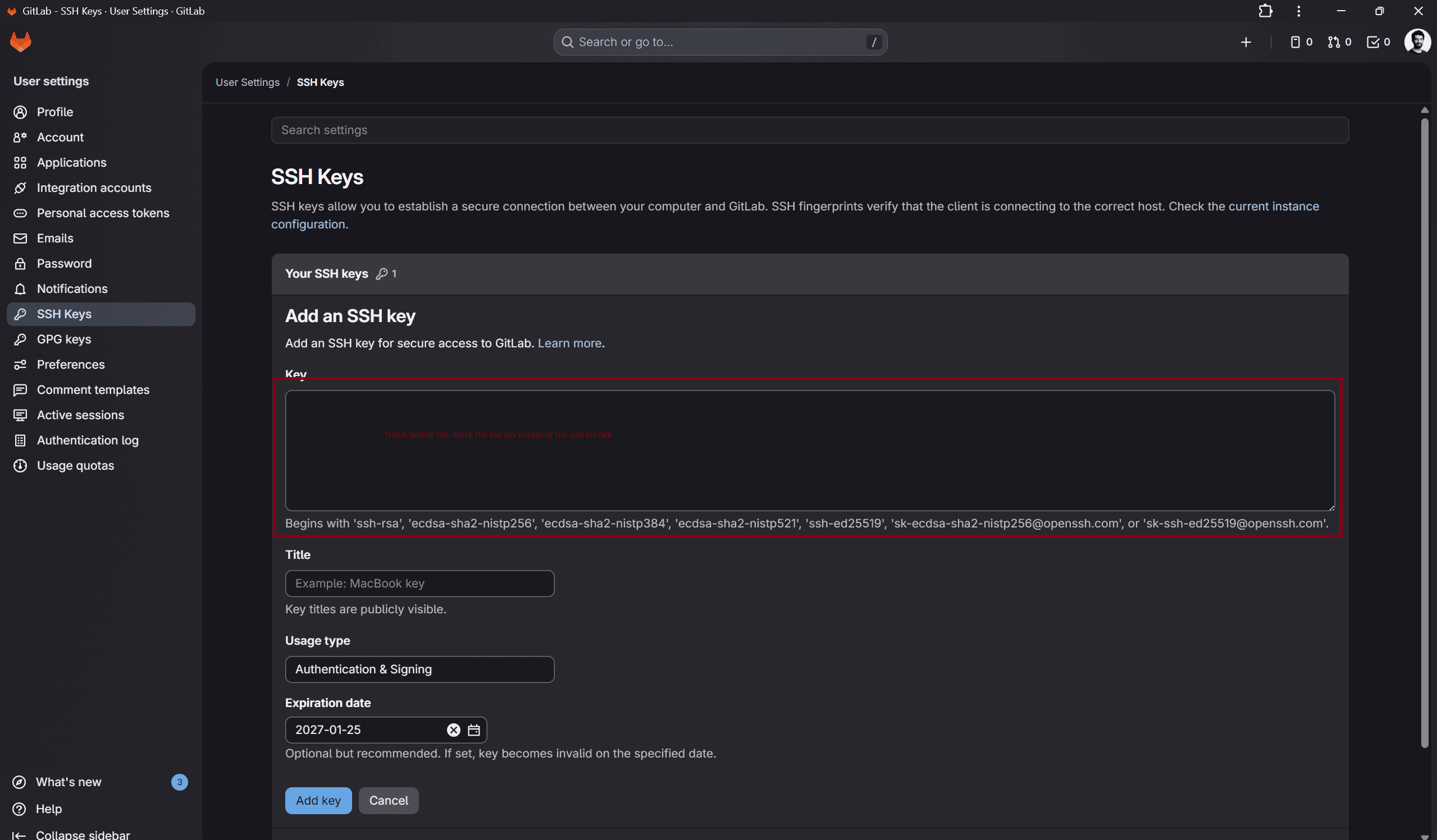 GitLab SSH Interface