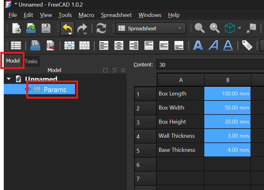 Where to find the parameters