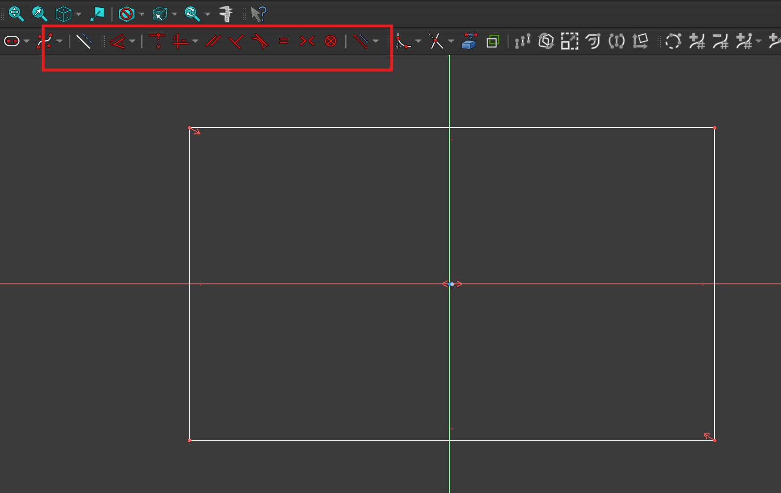 Sketch workspace and constraints
