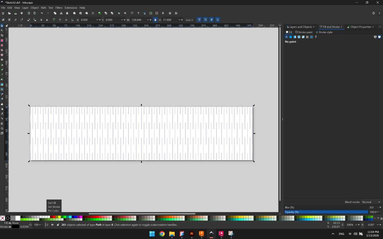 Applying CTRL+SHIFT+R to fit to board, note Width and Height (to be adjusted/checked)