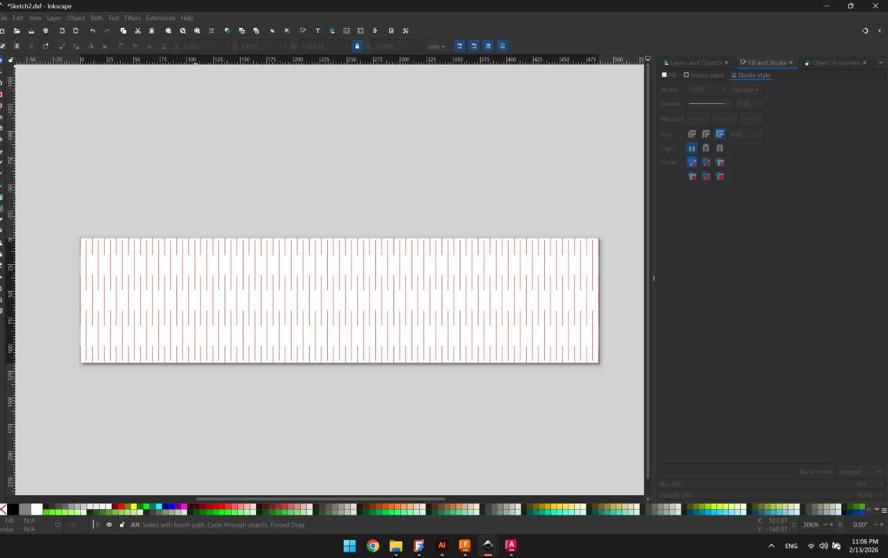 After applying stroke settings and color