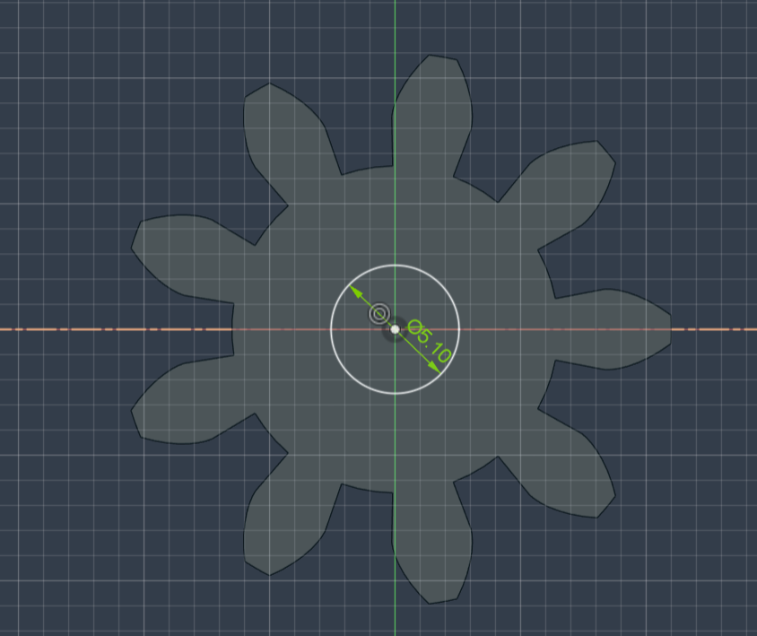 Extude Gear Hole/Bore , this also can be done in the parameters