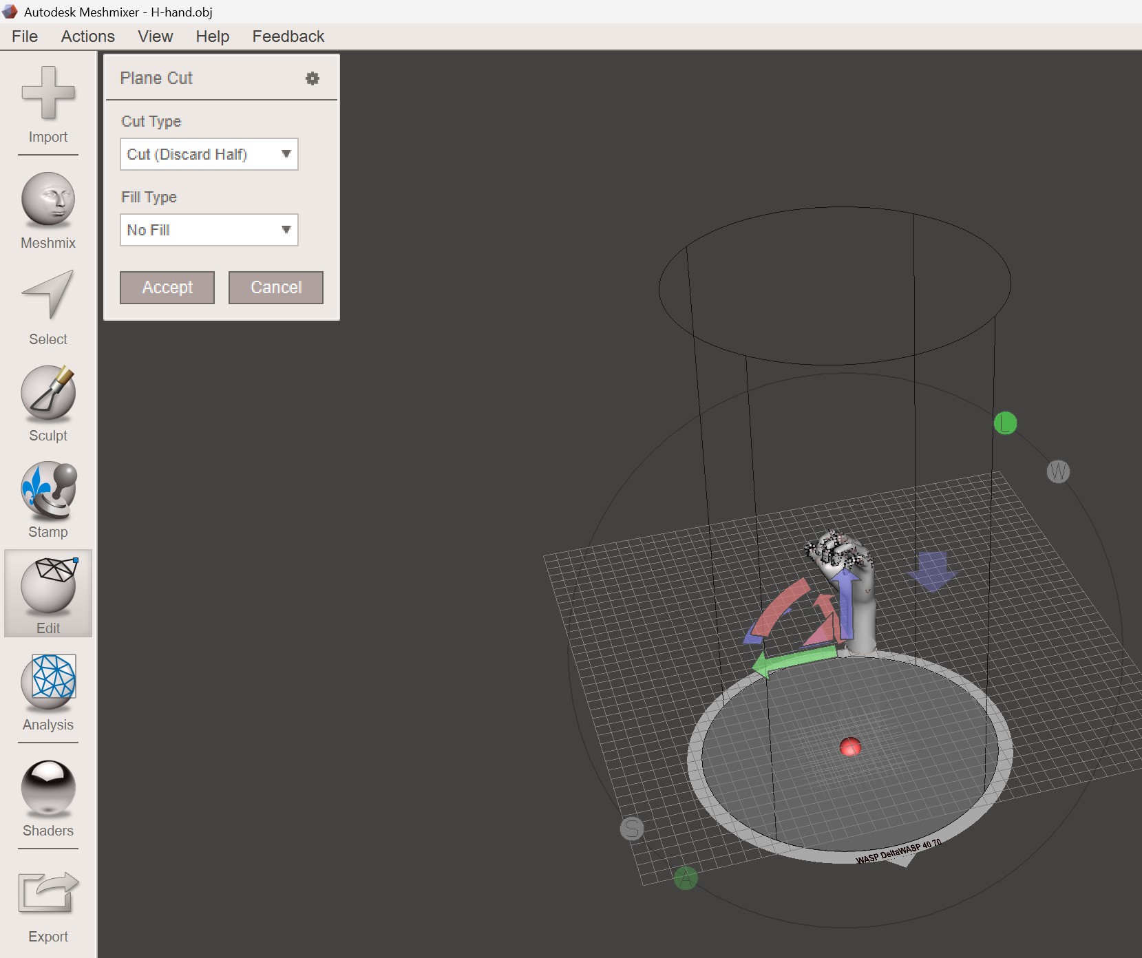 Plane Cut Mesh Tool