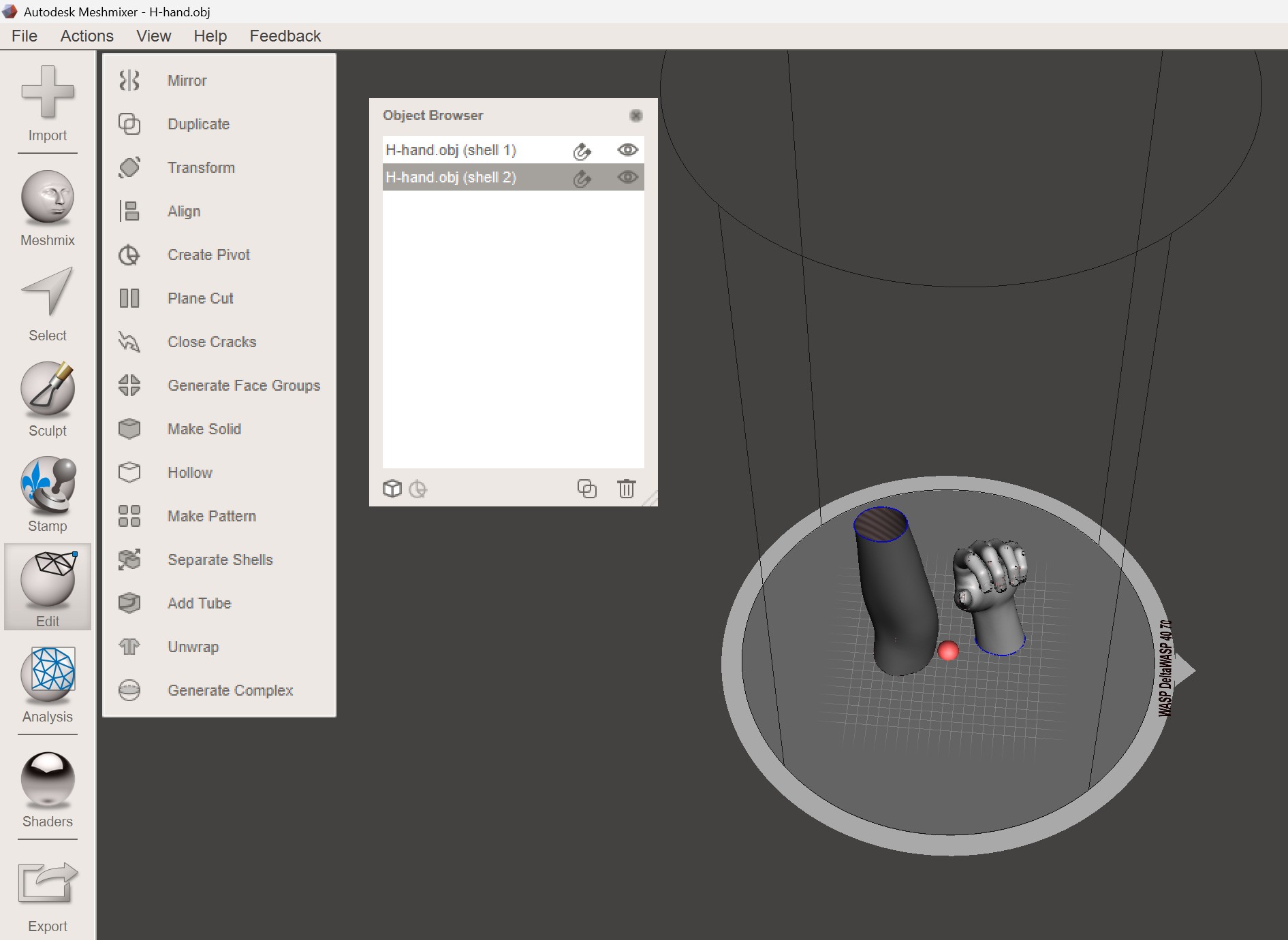 Align and Move Separated Mesh Parts
