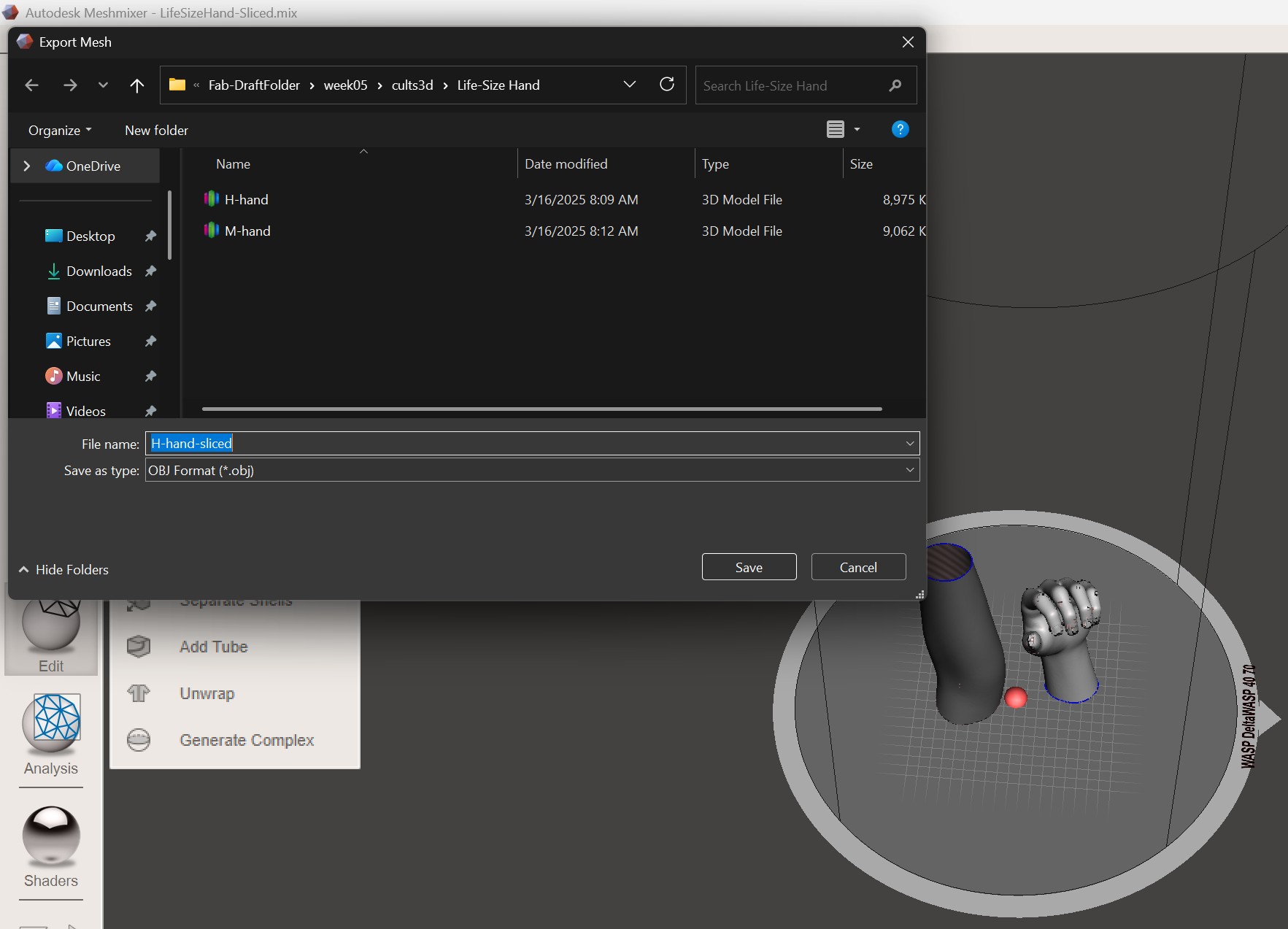 Exporting the Final STL or OBJ Mesh