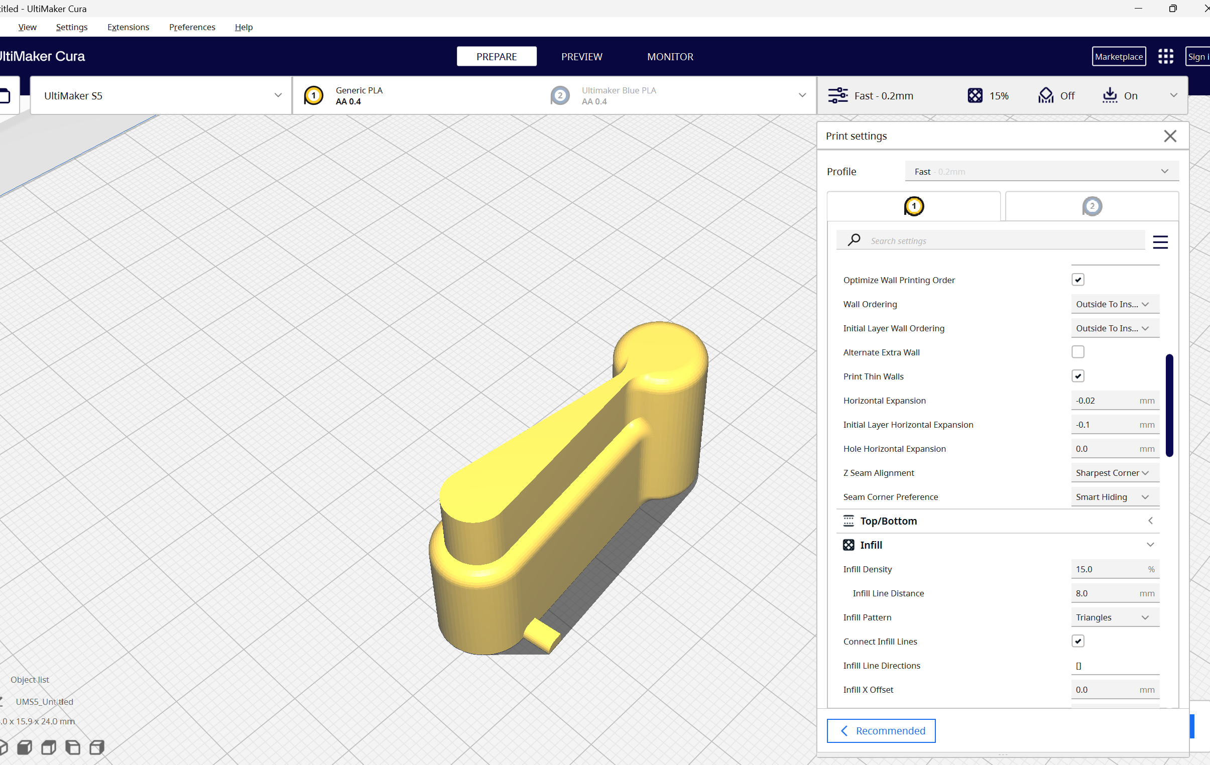 Slicing in Cura