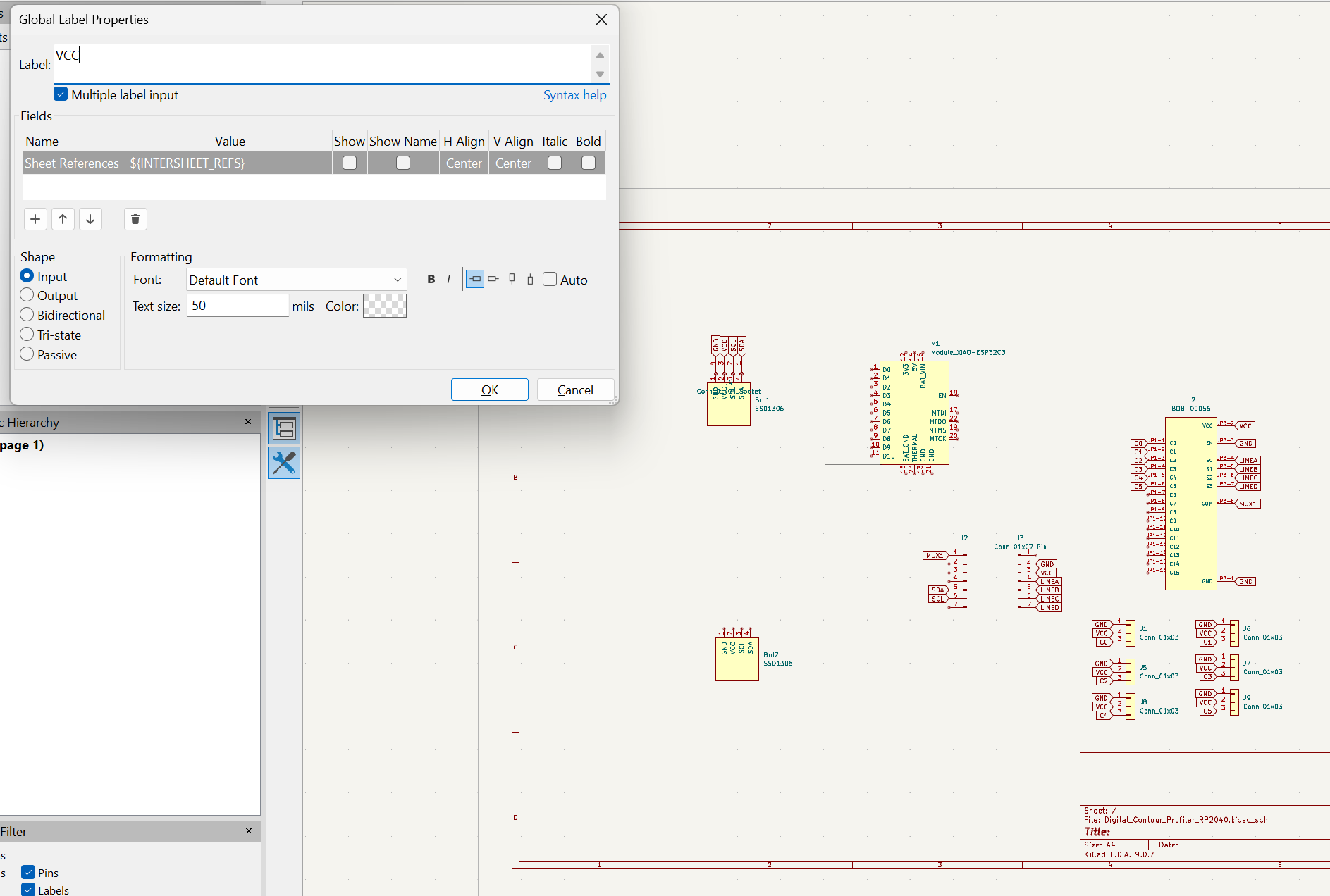 Adding Labels in Schematic
