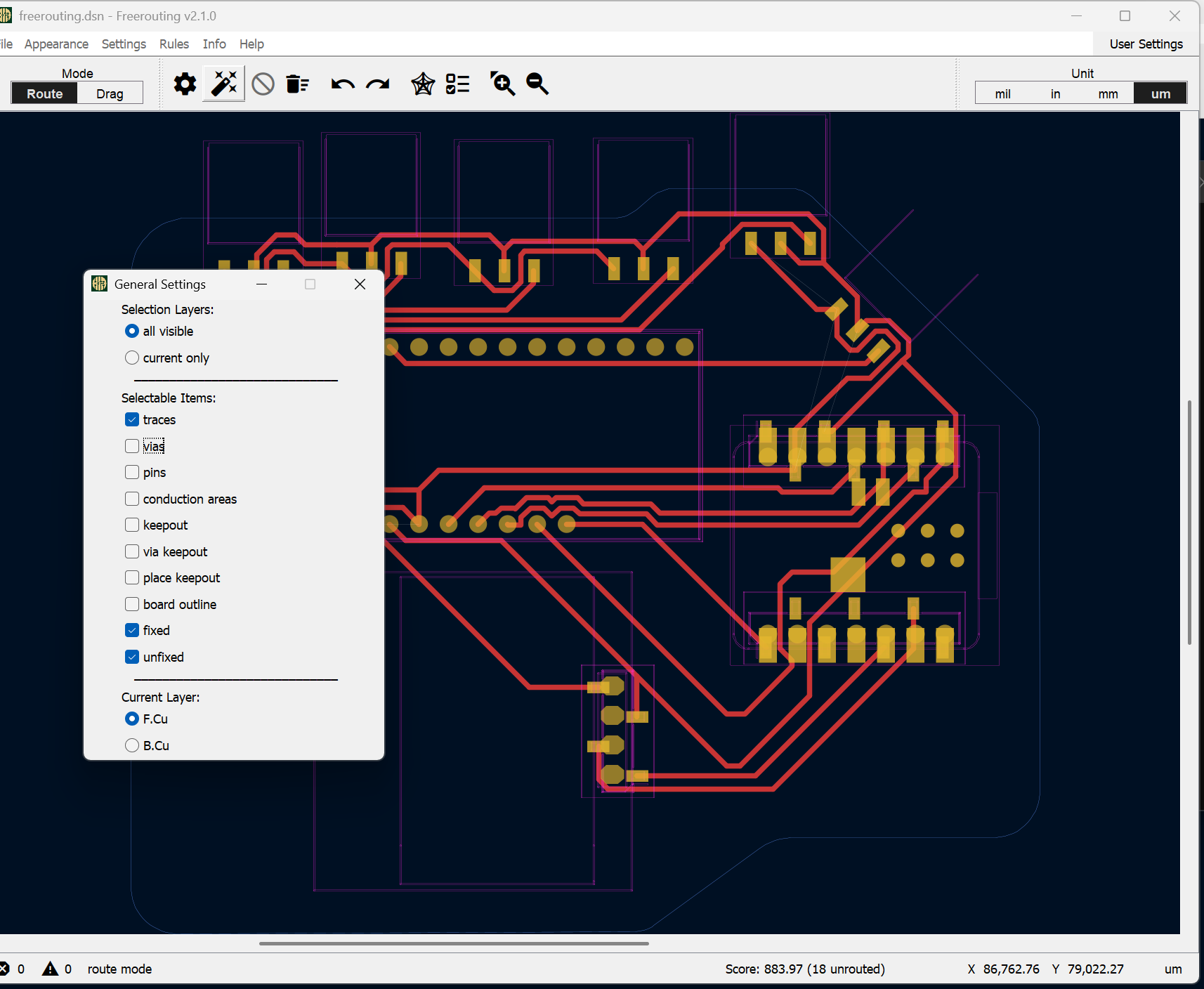 General Settings - Freerouting
