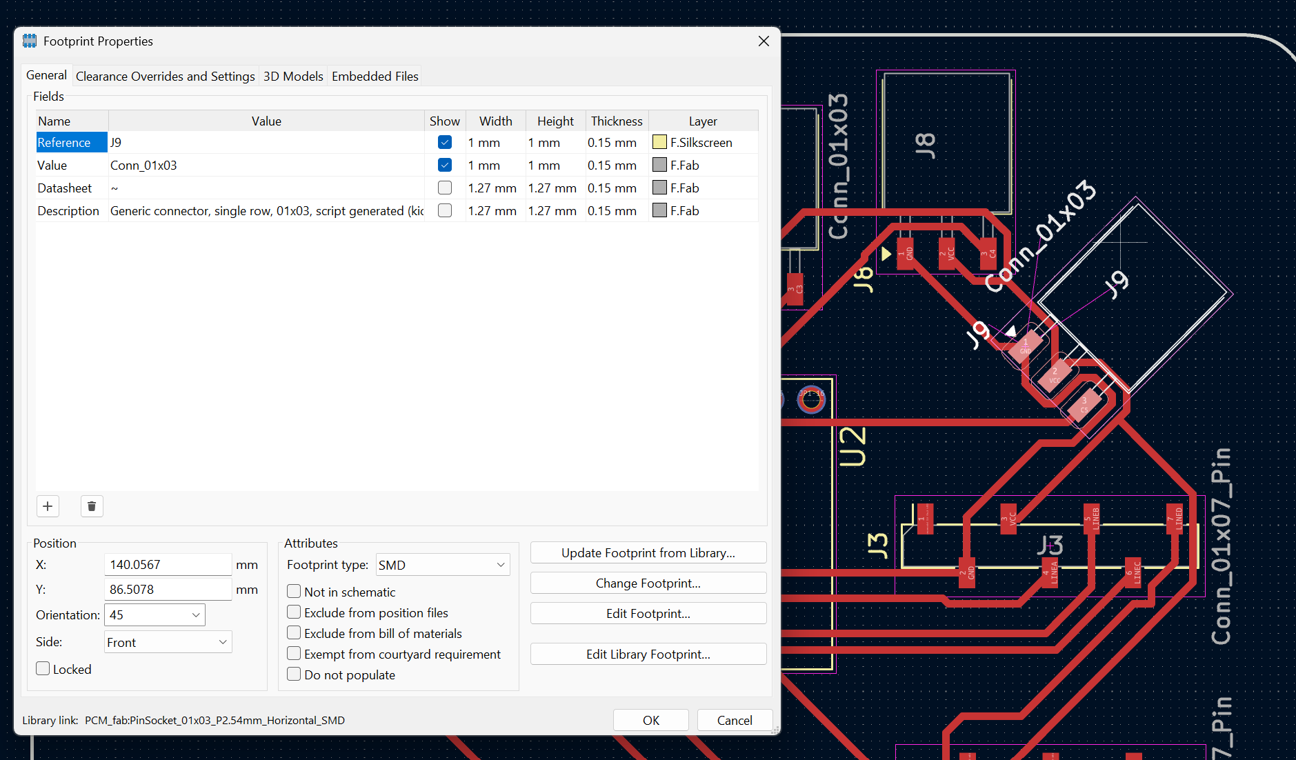 Footprint Properties