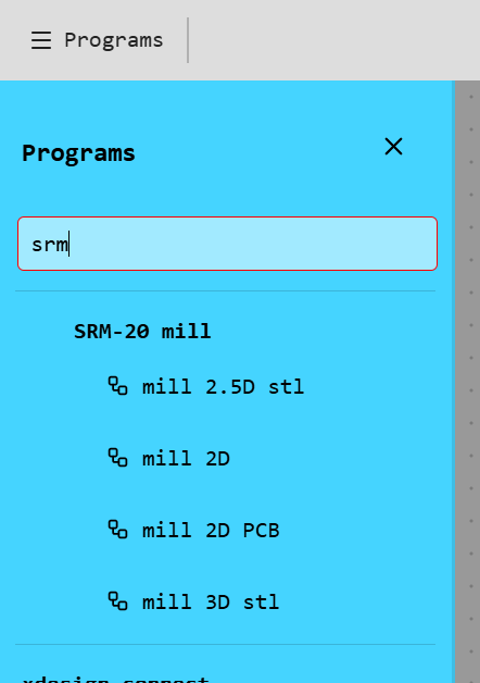 Select SRM-20 mill > PCB