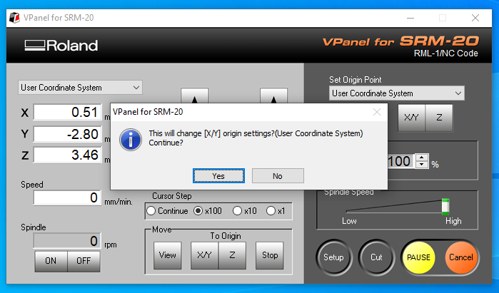 Setting and Defining Zero (xy)-Confirm