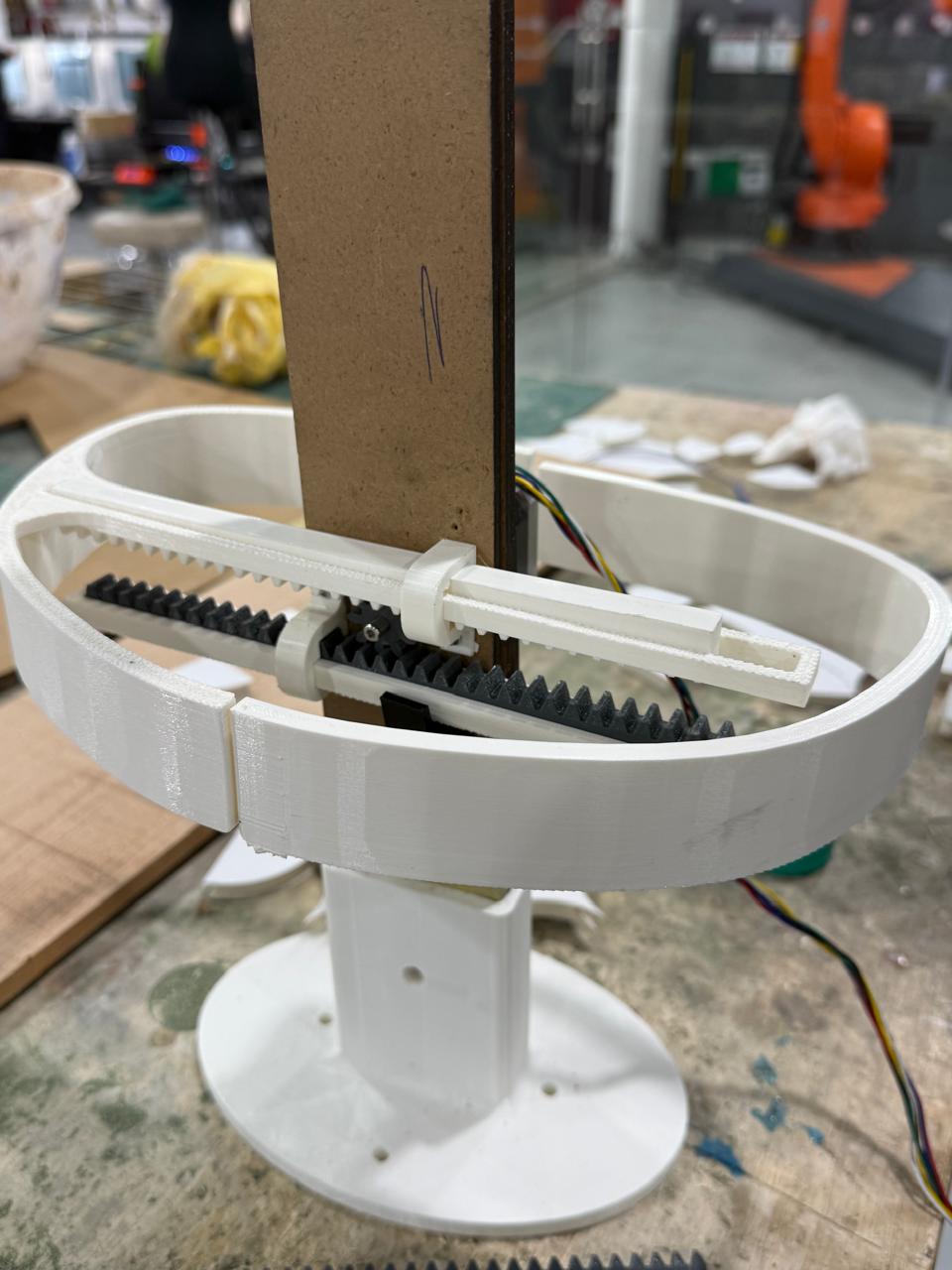Back view of waist mechanism