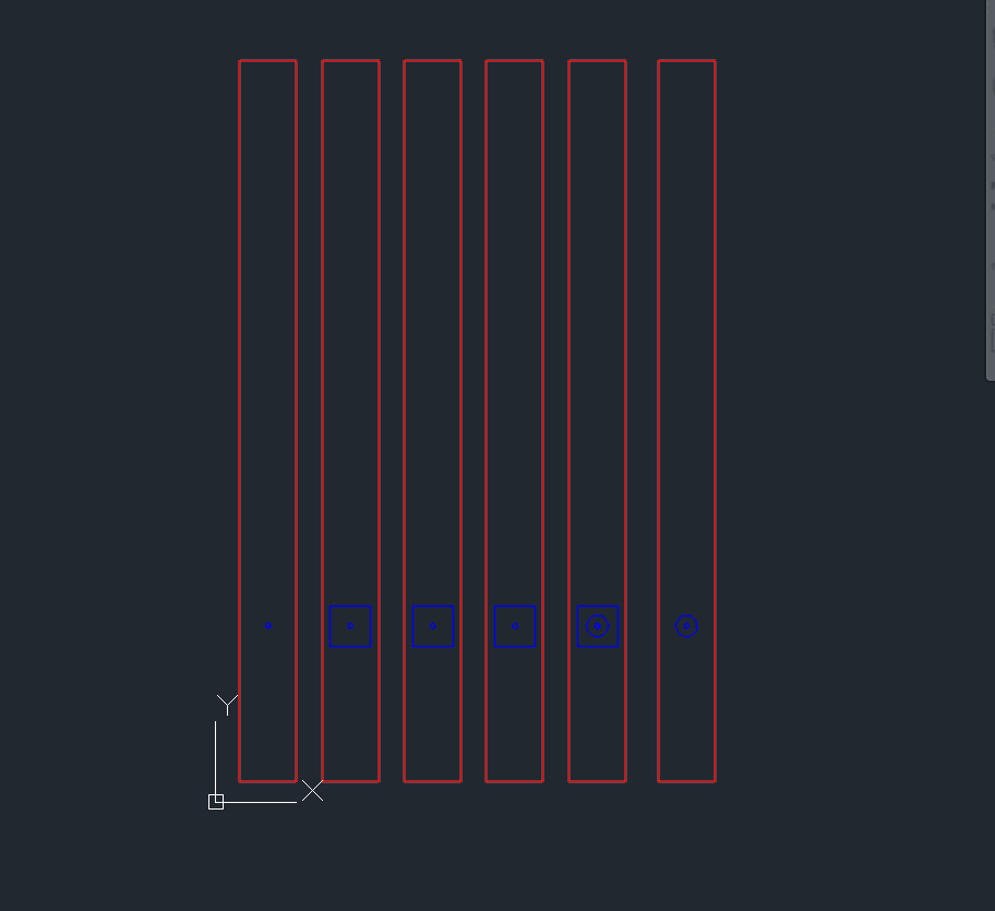 DXF preview of the first version of the long column
