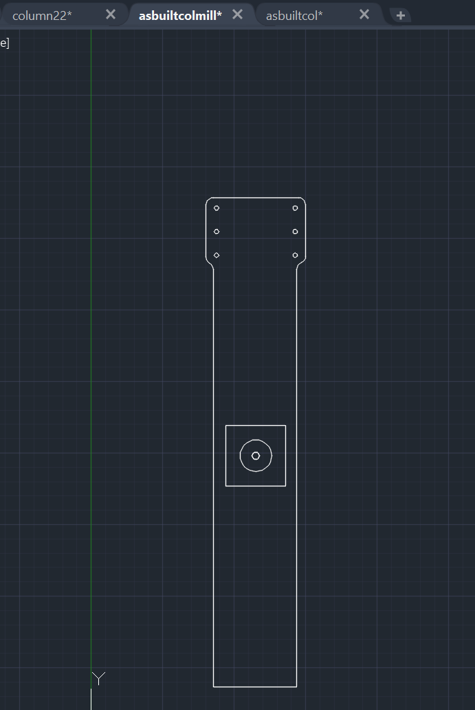 DXF preview of the as-built column