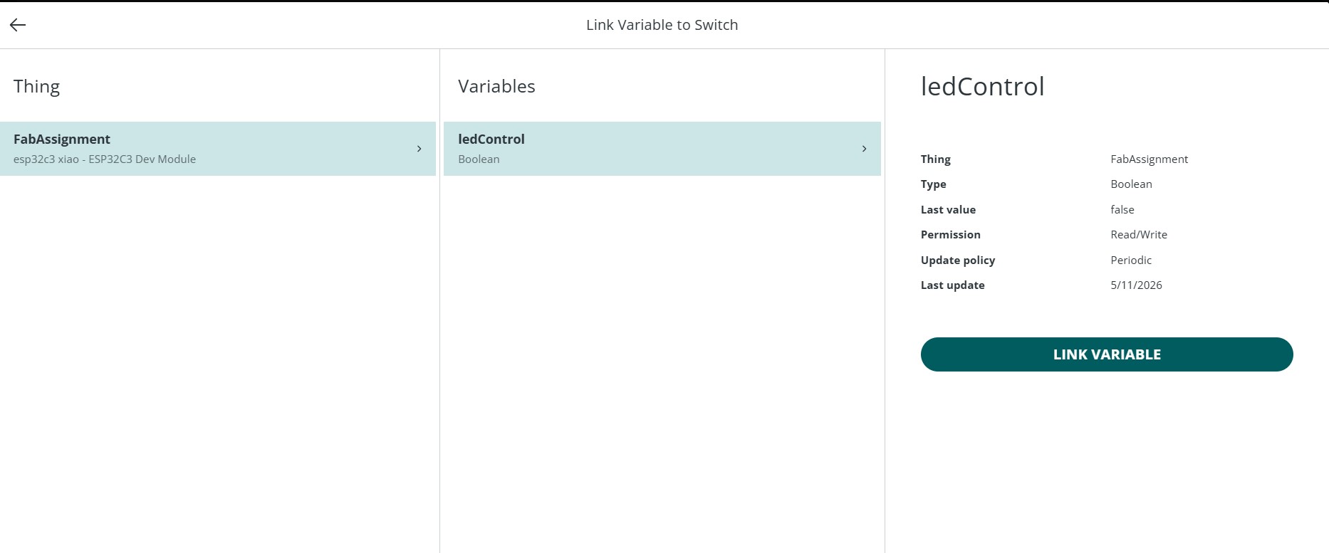 Arduino Cloud Variables Setup