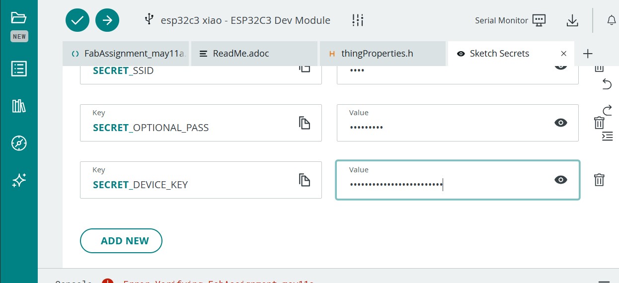 Arduino Secrets File