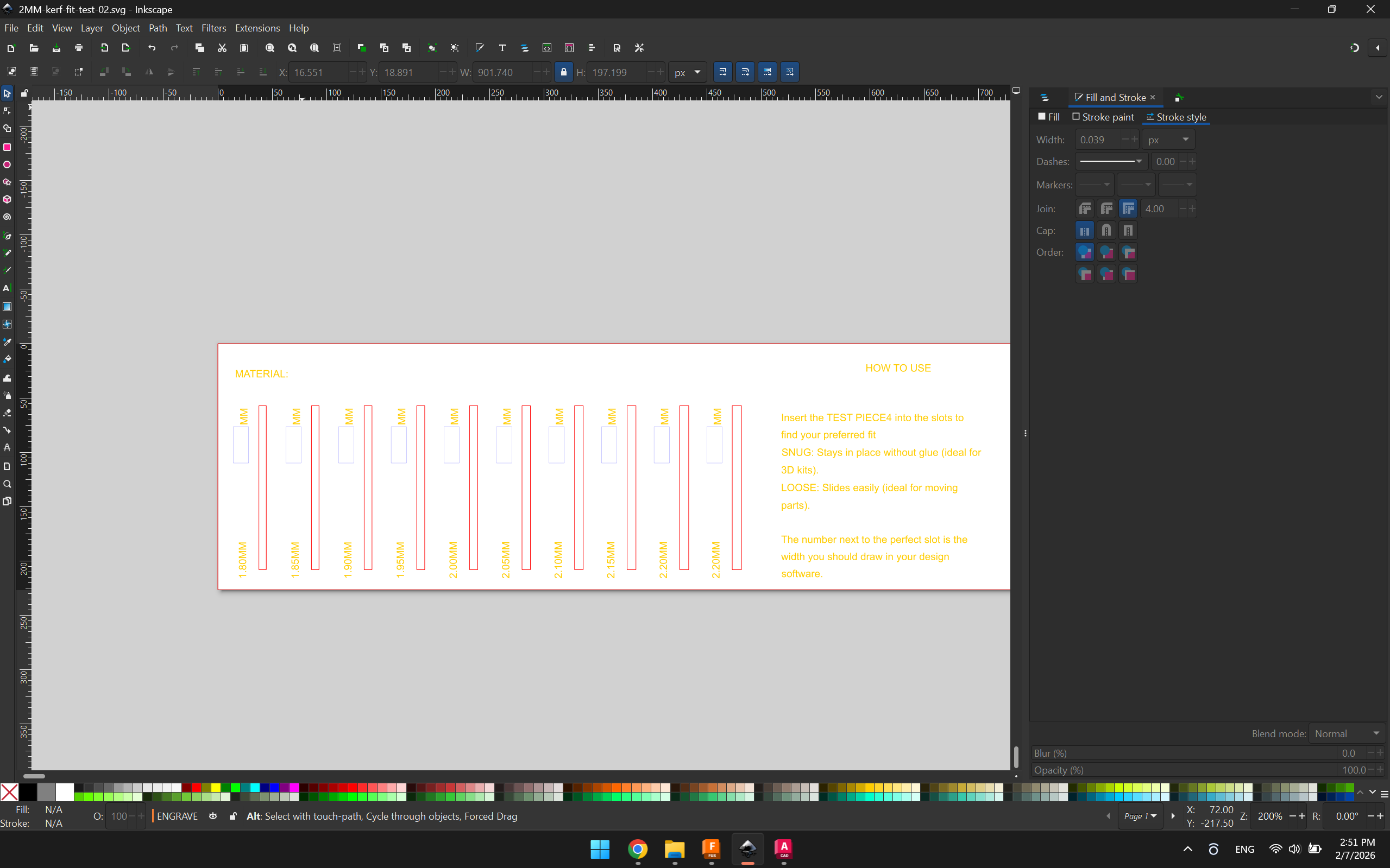 Kerf Test JobControl