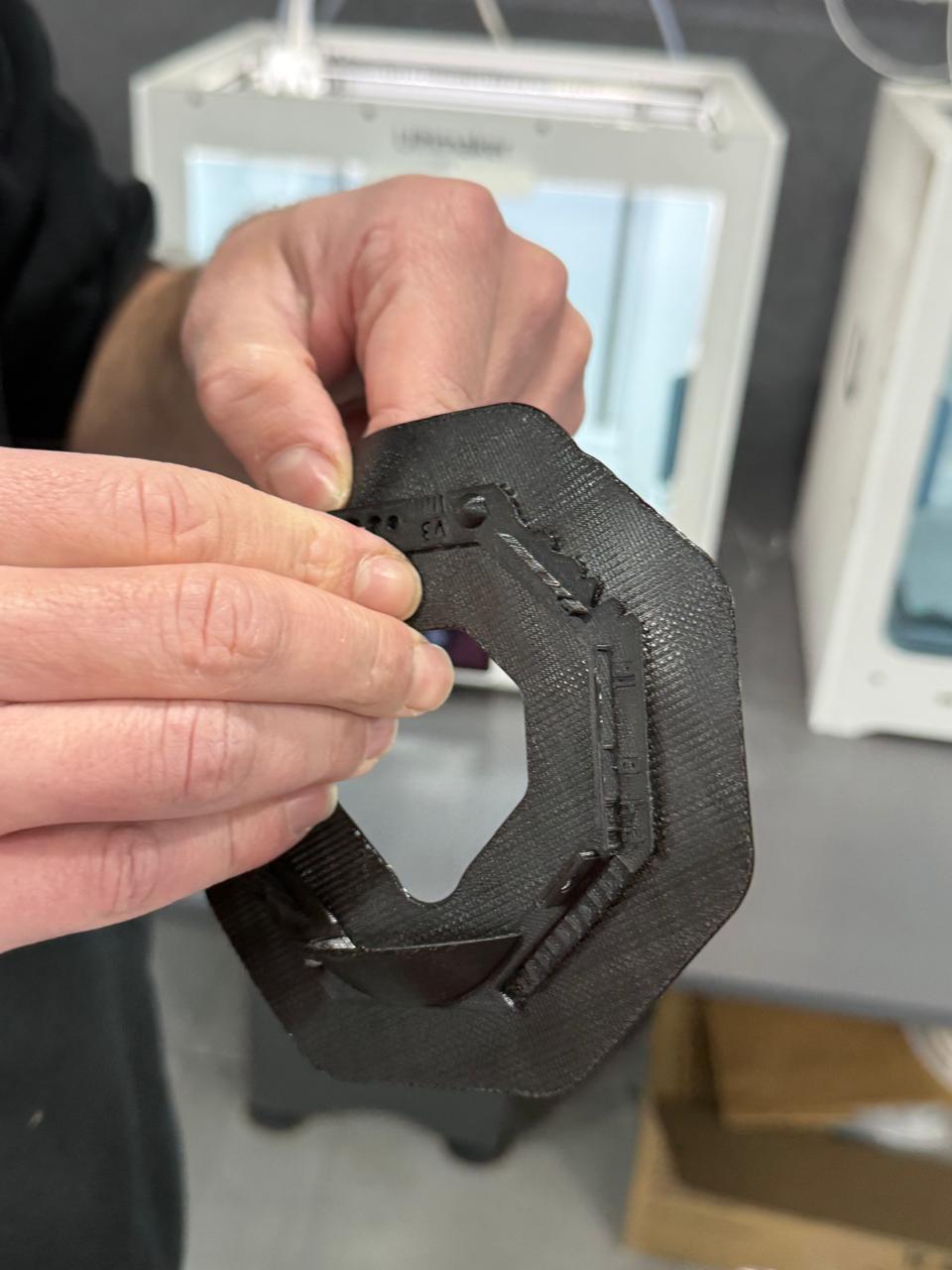 Manual removal and flexibility testing of printed sample structure