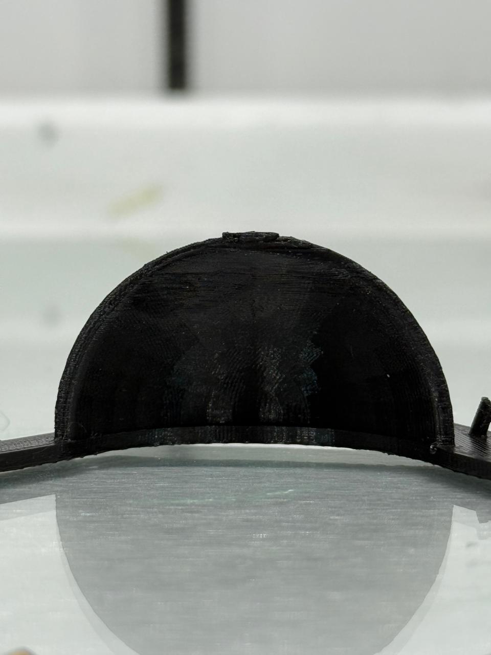 Close up view of dome structure layers and interior overhang under-surfaces
