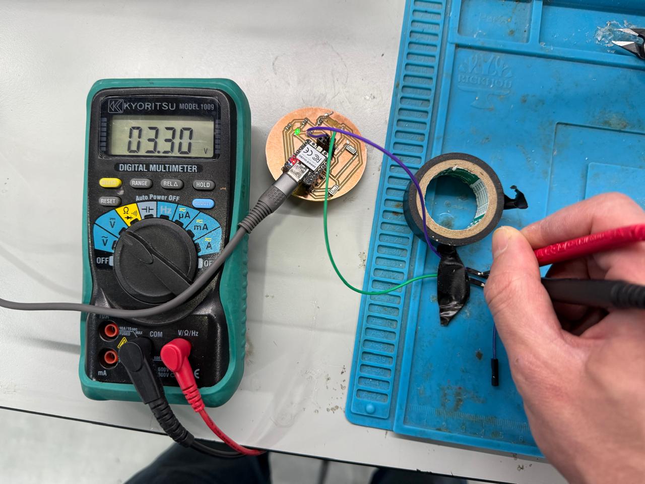 Oscilloscope Configured for Obstacle Sensor Testing