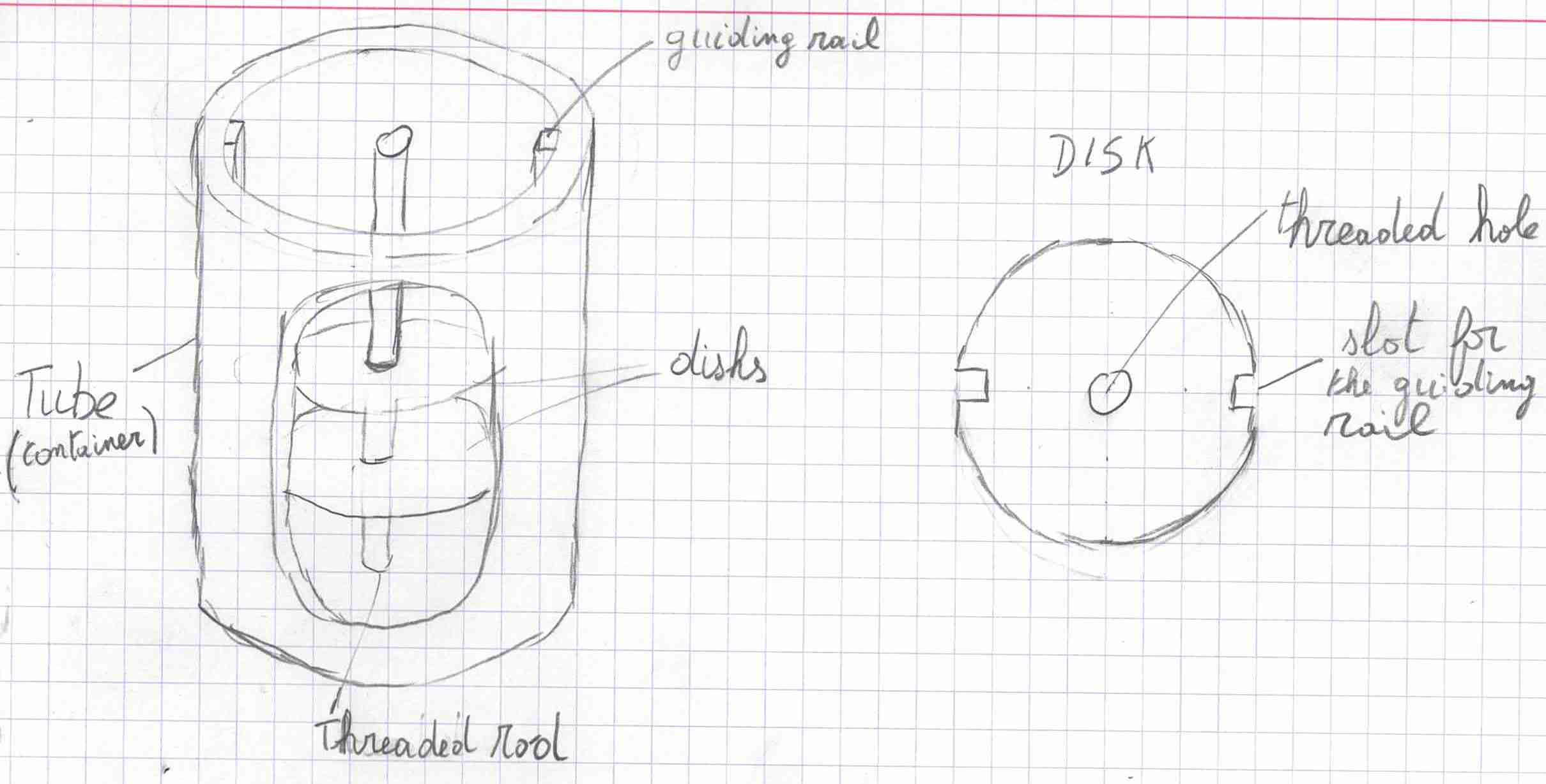 Disk dispenser conceptual drawing