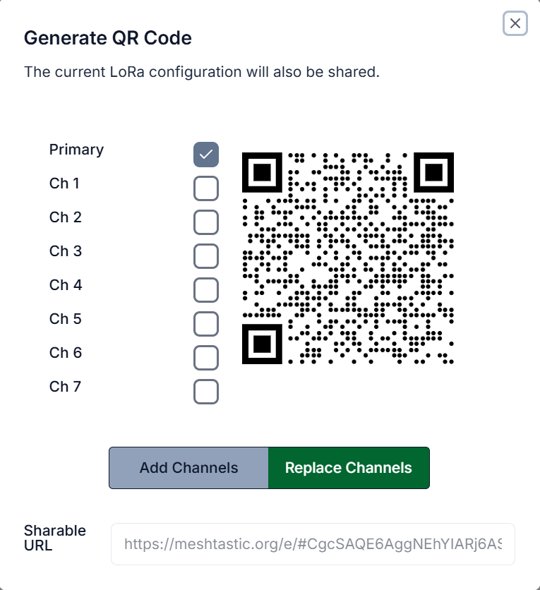 channel sharing QR code