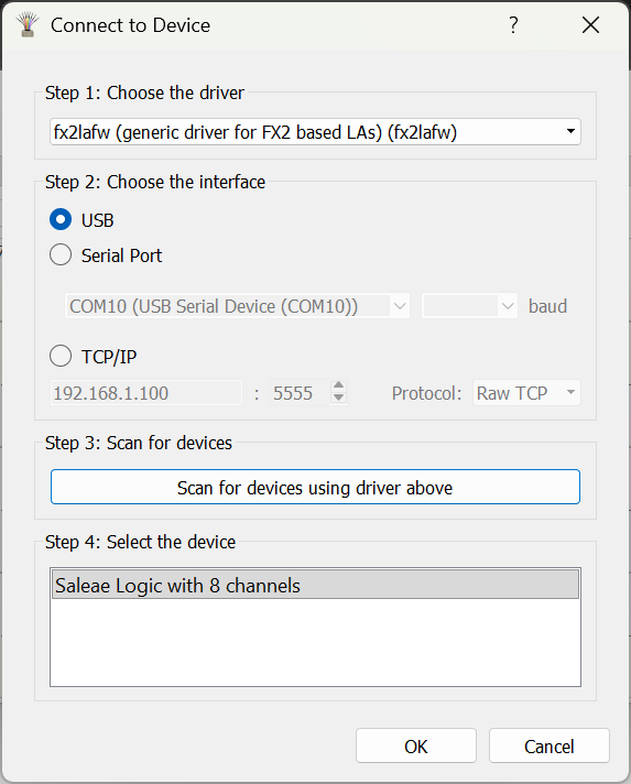 PulseView connection