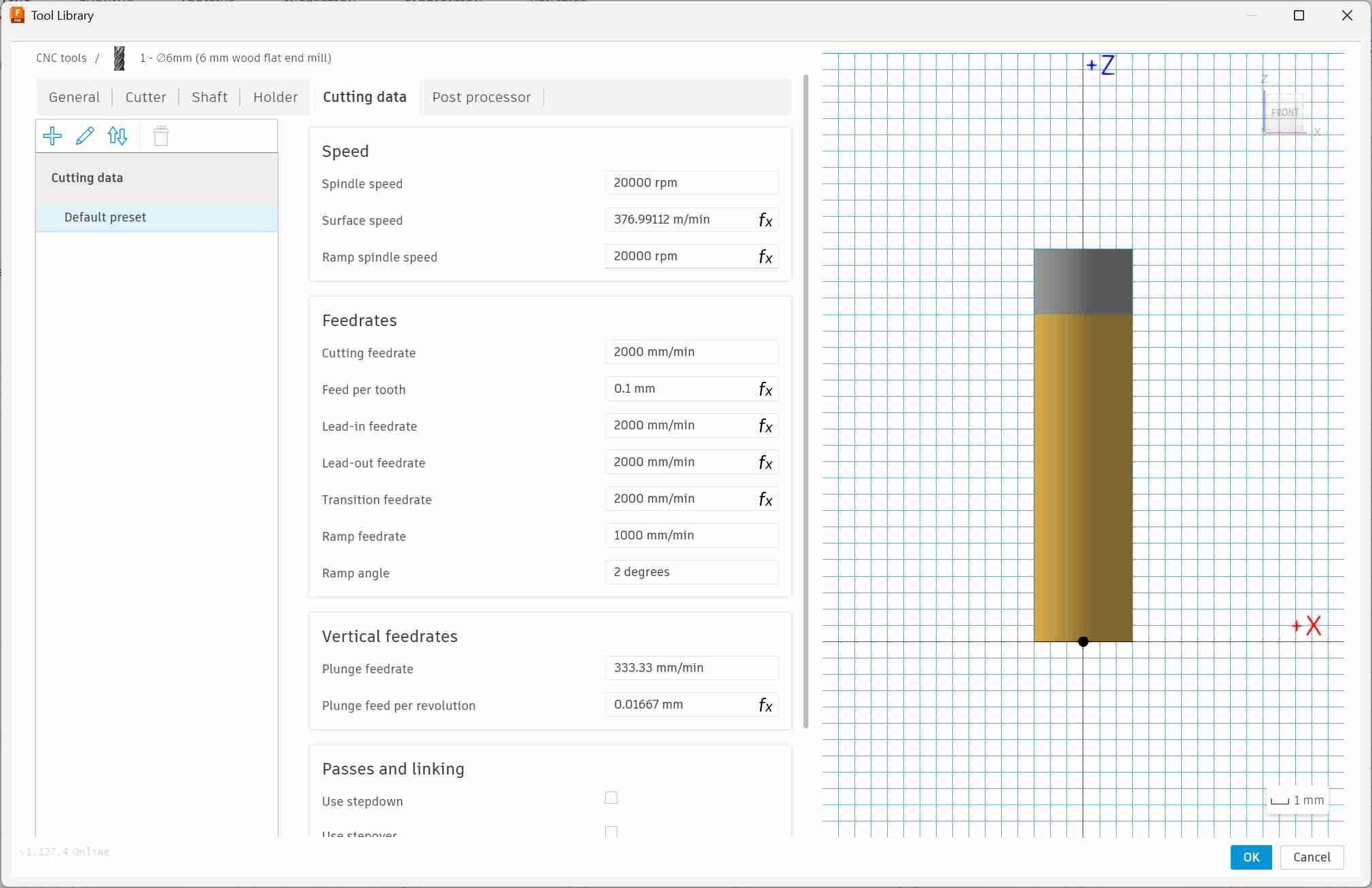 ­Tool: cutting data