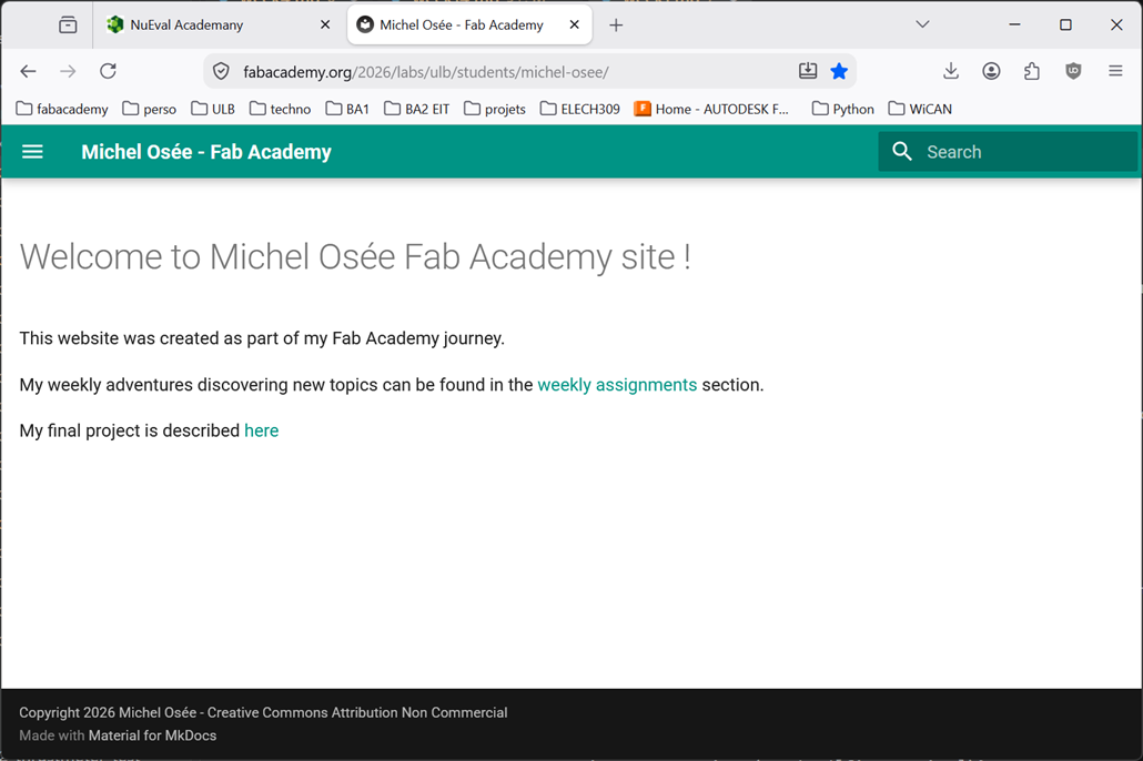 My website's homepage