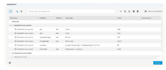 Fusion 360 user parameters