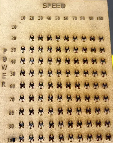 Engraving result on white acrylic