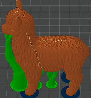 Alpaca with tree supports in slicer