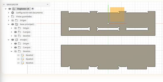 Fusion 360 Dogbones v6 3D render base and encaje