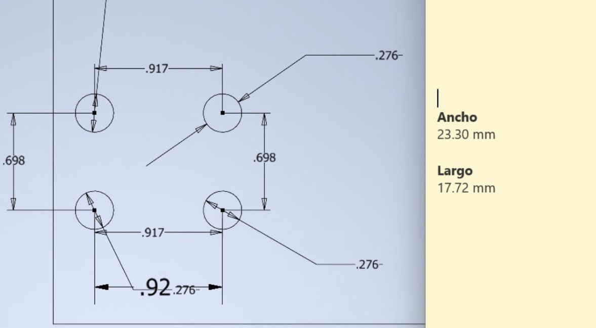 Motor mounting error diagram showing original dimensions