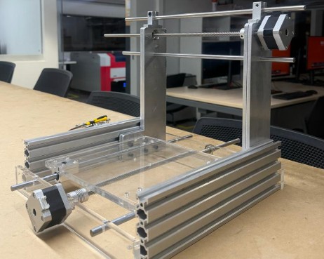 Early assembled CNC machine — first build stage