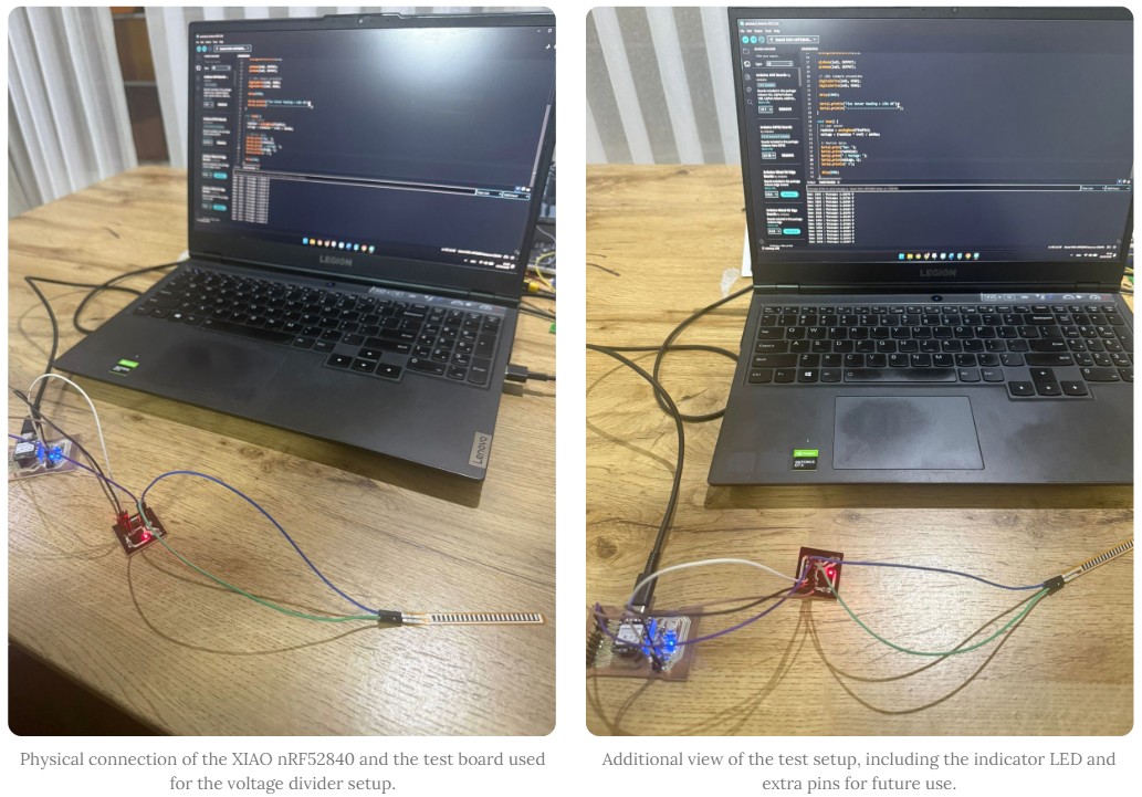Flex sensor on display with readings