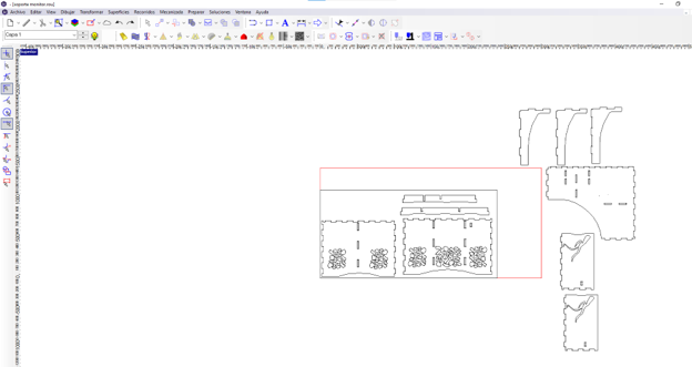 All pieces positioned on sheet