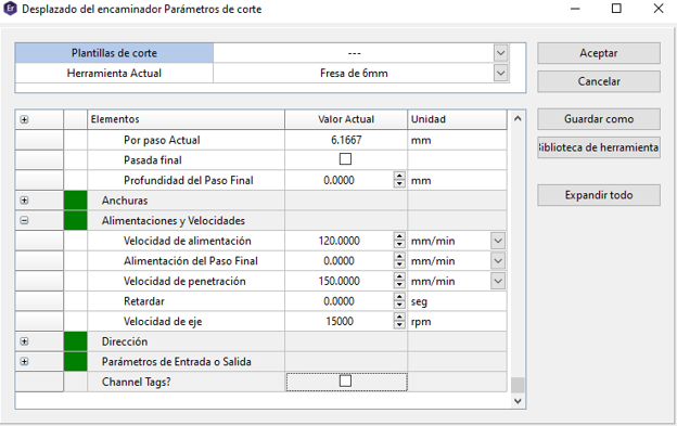 Feed rates and spindle speed