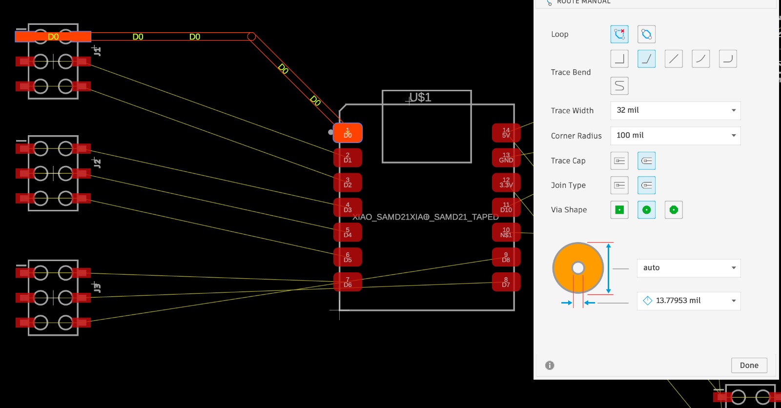 Initial PCB layout